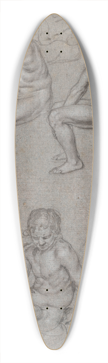 Jacob de Gheyn II - Studies of a Naked Seated Boy 39.3 inch art pintail longboard deck