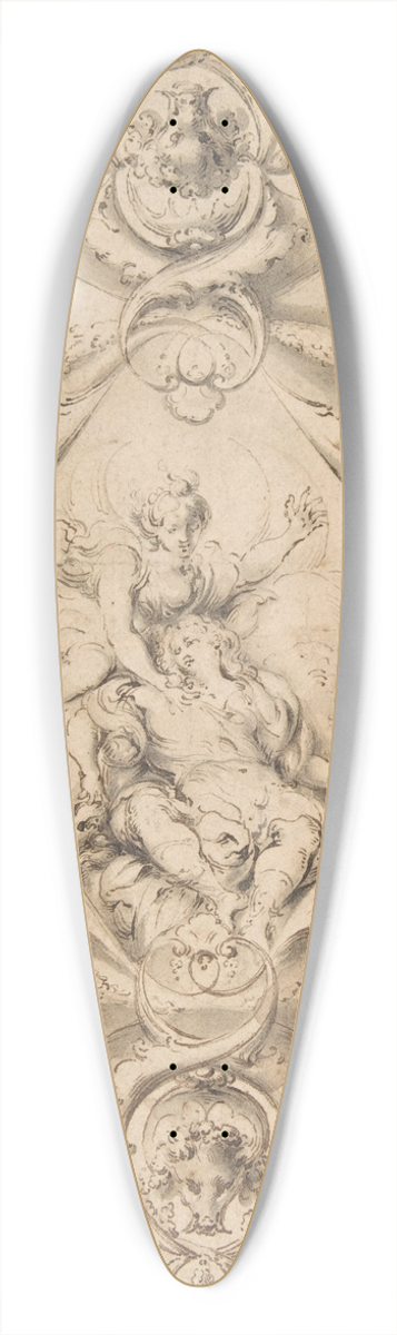 Jacob Denys - Ornamental Design with Diana and Endymion in a Central Cartouche 39.3 inch art pintail longboard deck