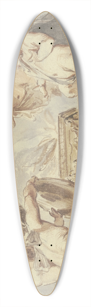 Jacob de Wit - Five putti at a sacrificial altar 39.3 inch art pintail longboard deck