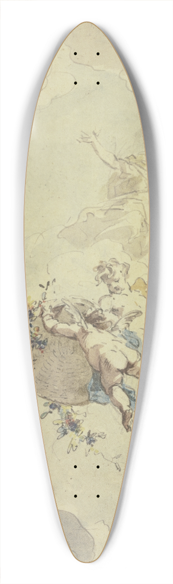 Jacob de Wit - Flora and putti 39.3 inch art pintail longboard deck
