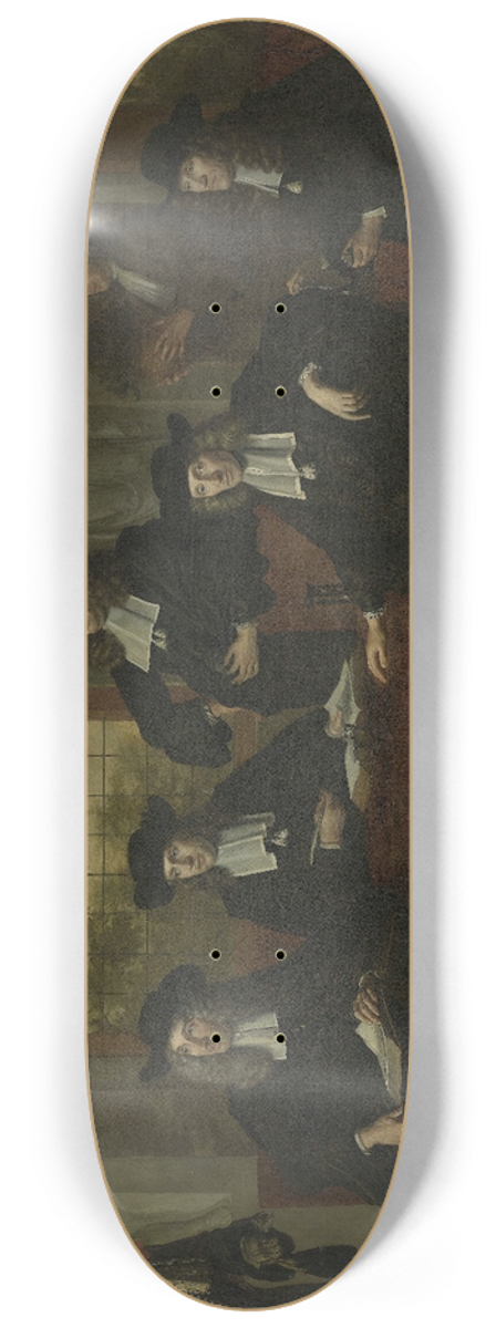 Adriaen Backer - The Superintendents of the Collegium Medicum in Amsterdam, 1683 8.25 inch art skate deck