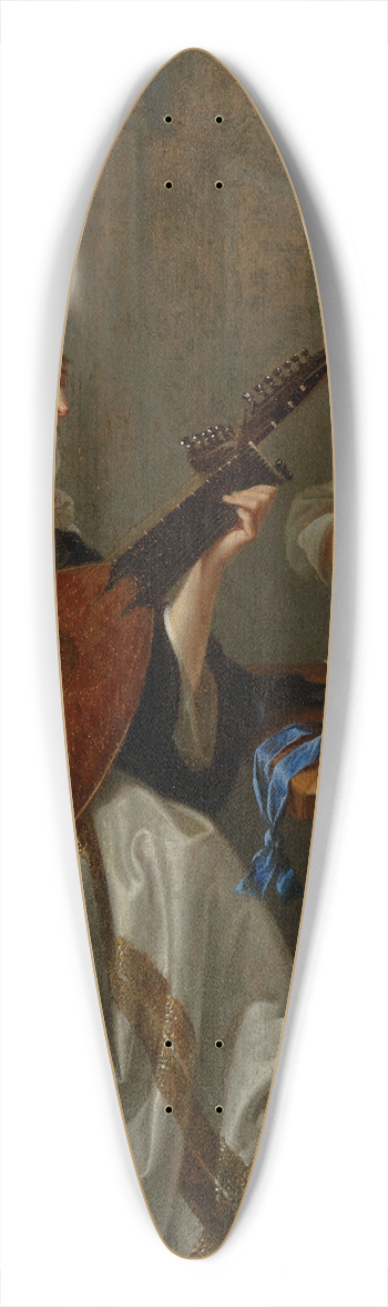 Jacob Duck - Woman Playing a Theorbo 39.3 inch art pintail longboard deck
