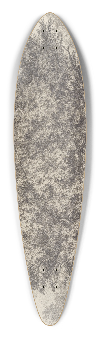 Jacob George Strutt - The Fortingal Yew 39.3 inch art pintail longboard deck