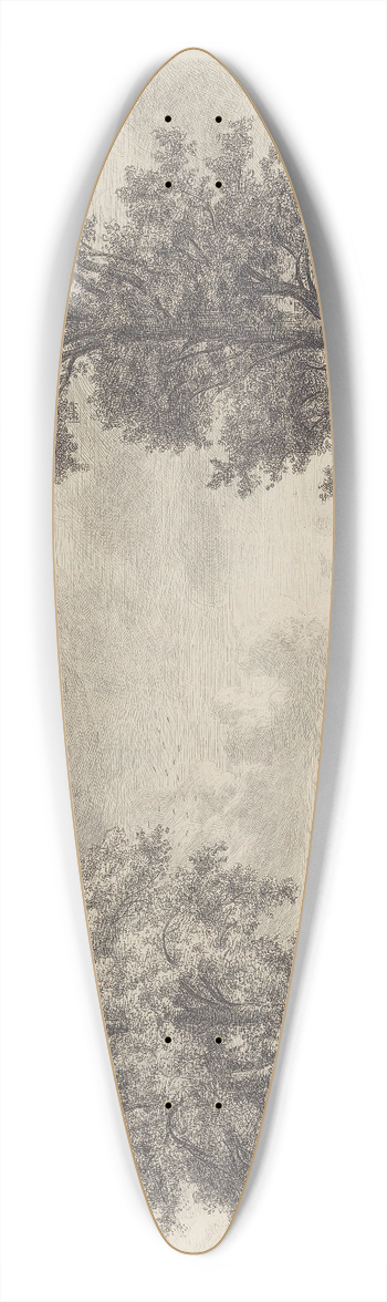 Jacob George Strutt - The Sycamore and Lime in Cobham Park 39.3 inch art pintail longboard deck