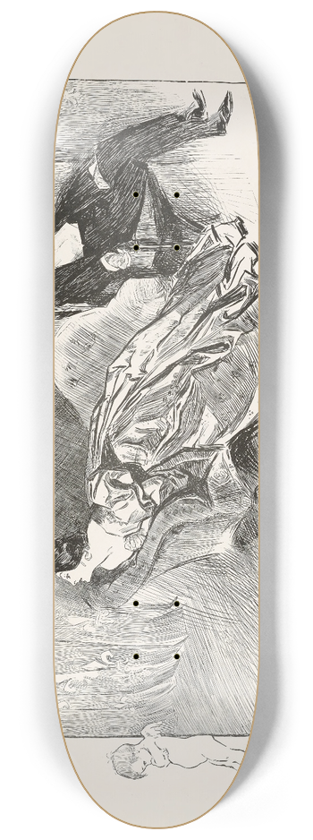 Charles Dana Gibson - When he once goes out it is hard to get him back 8.25 inch art skate deck