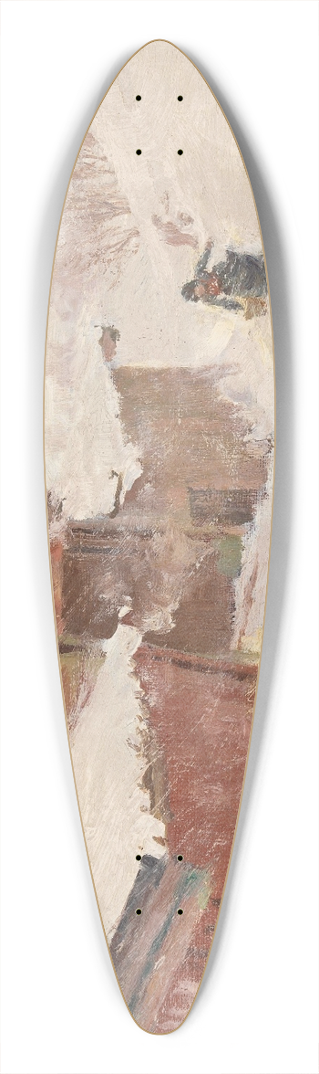 Jacob Glersen - Drifting Snow 39.3 inch art pintail longboard deck