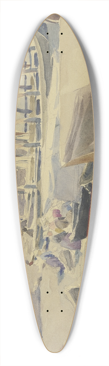 Jacob Happ - Port at Lake Garda 39.3 inch art pintail longboard deck