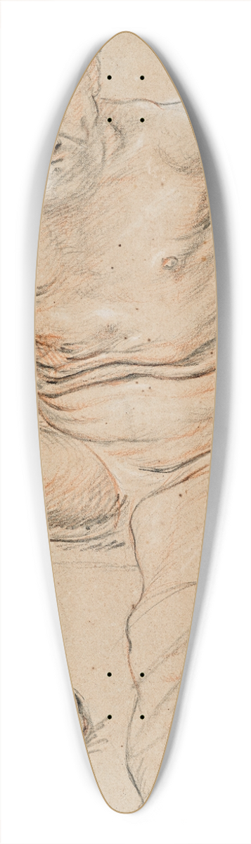 Jacob Jordaens - An academy of a male nude seated 39.3 inch art pintail longboard deck