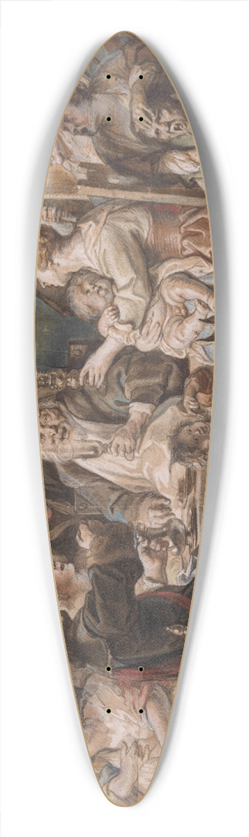Jacob Jordaens - The King Drinks 39.3 inch art pintail longboard deck