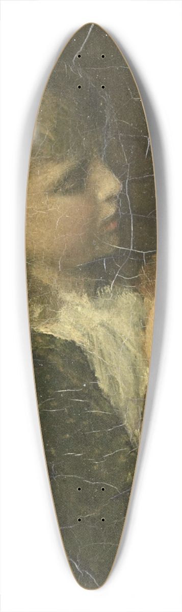 Jacob Maris - Girl with a Peacock Feather 39.3 inch art pintail longboard deck