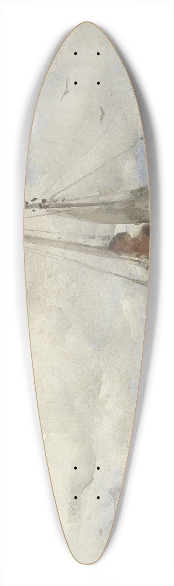 Jacob Maris - Twee vissersschepen bij het strand 39.3 inch art pintail longboard deck