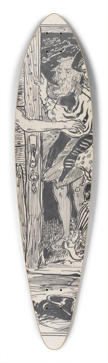 Jacob Pieter van den Bosch - De hut van Edgard 39.3 inch art pintail longboard deck