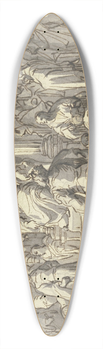 Jacob van der Ulft - Orientalischer Frst auf dem Thron, dem Geschenke gebracht werden 39.3 inch art pintail longboard deck