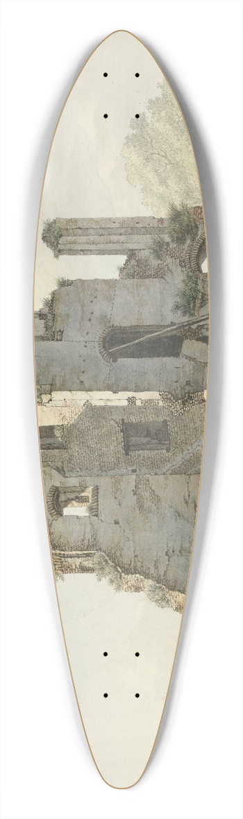 Jacob van Liender - Het afbreken van de rune van de Abdij van Rijnsburg 39.3 inch art pintail longboard deck