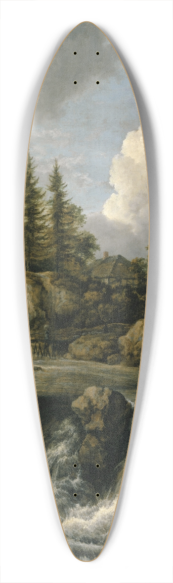 Jacob van Ruisdael - Landscape with Waterfall 39.3 inch art pintail longboard deck