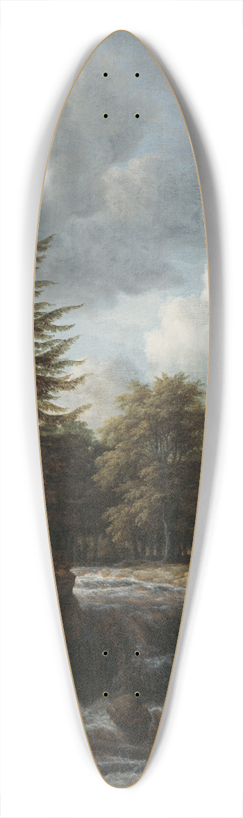 Jacob van Ruisdael - Landscape with Waterfall 39.3 inch art pintail longboard deck