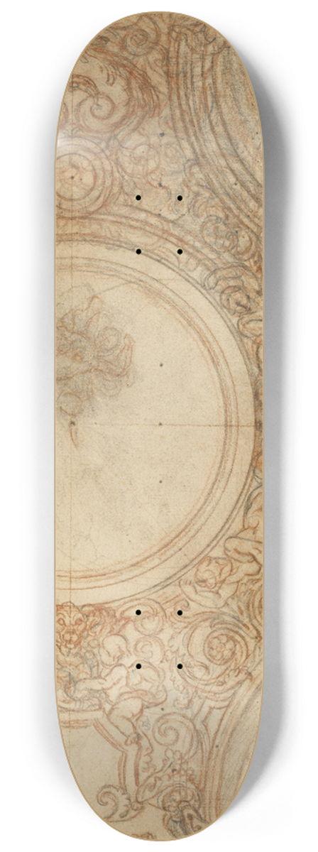 Charles De La Fosse - Studies for a Ceiling Decoration 8.25 inch art skate deck