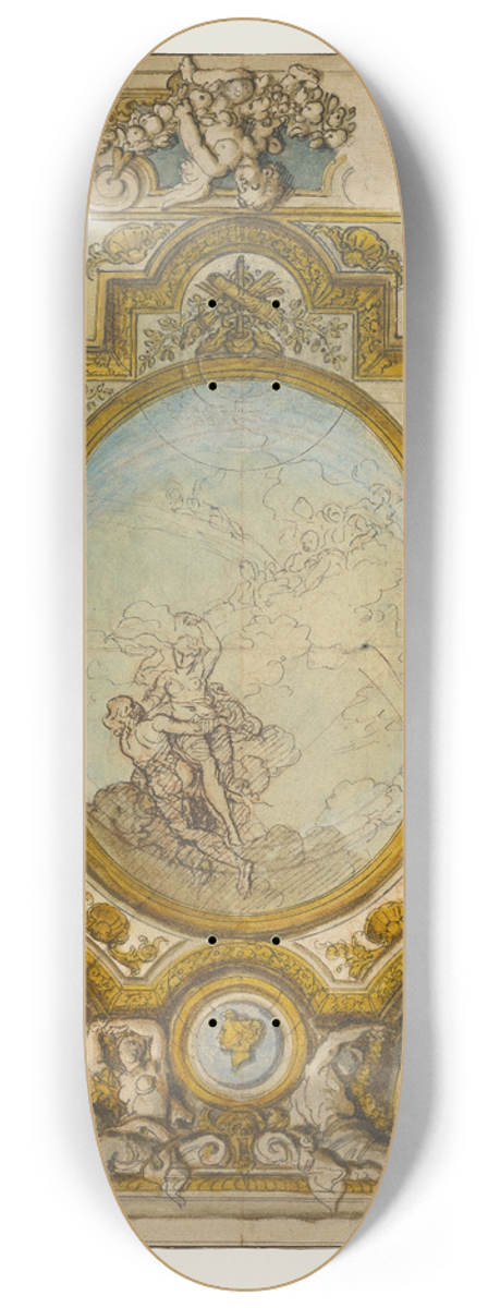 Charles De La Fosse - Studies for a Ceiling Decoration 8.25 inch art skate deck