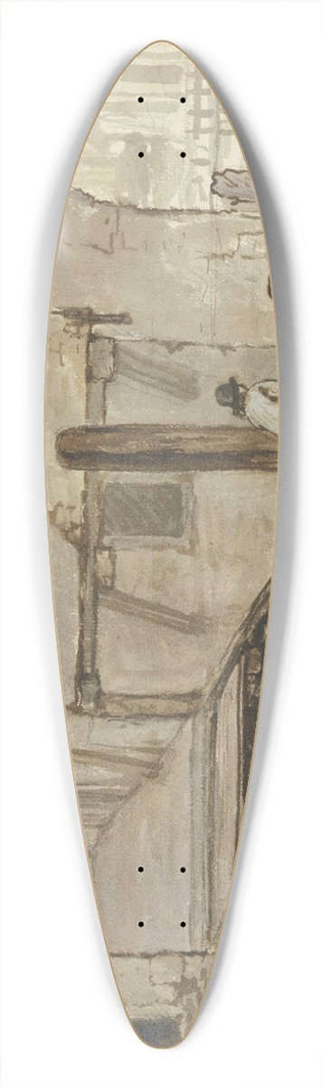 Jacob van Strij - Gracht mit zwei Ruderbooten 39.3 inch art pintail longboard deck