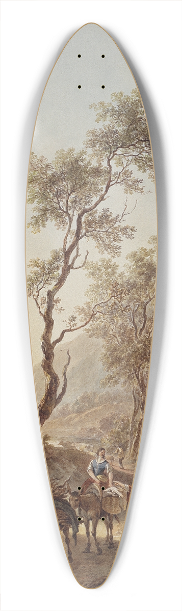 Jacob van Strij - Italianate Landscape with Shepherd and Shepherdess on a Path 39.3 inch art pintail longboard deck