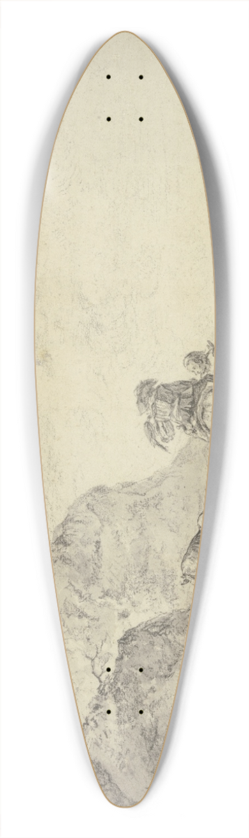 Jacob van Strij - Jagdgesellschaft mit Falkner in einer Landschaft 39.3 inch art pintail longboard deck