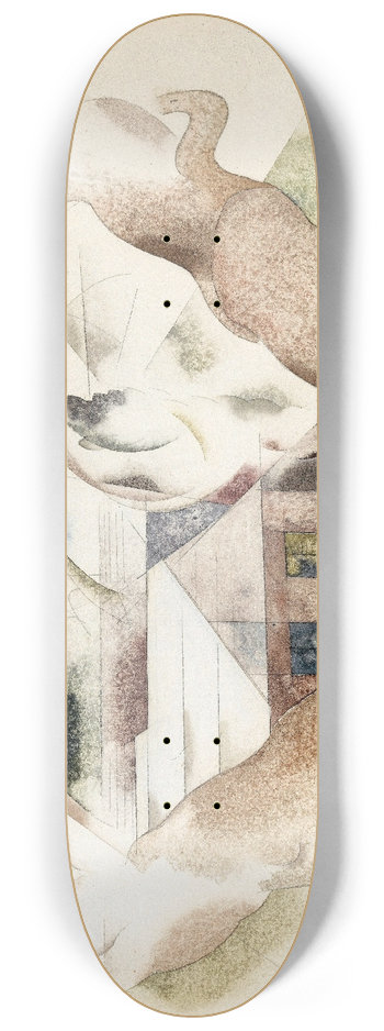 Charles Demuth - Bermuda No. 1, Tree and House 8.25 inch art skate deck