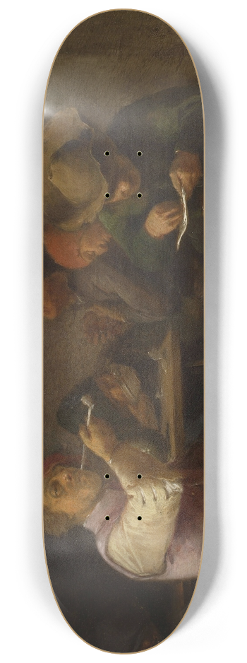 Adriaen Brouwer - Peasant smoking tobacco in a tavern 8.25 inch art skate deck