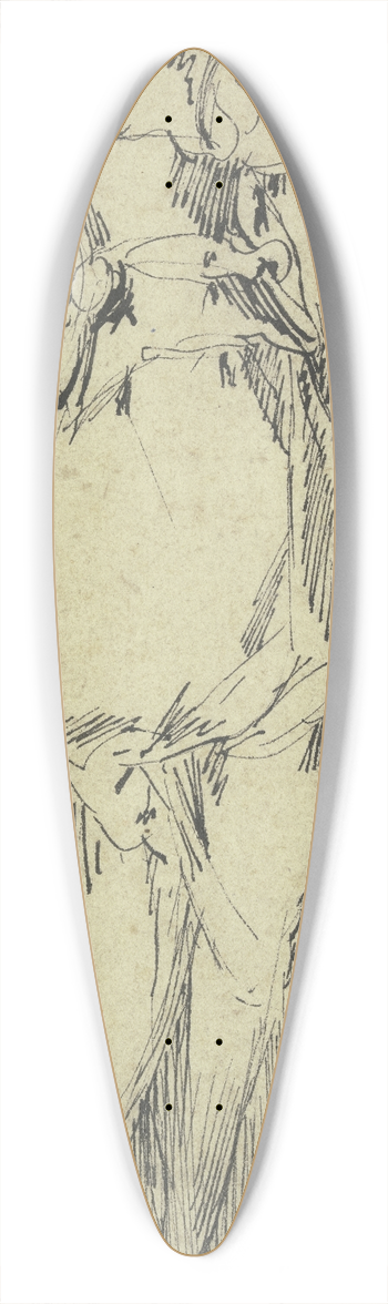 Jacques Bellange - Stehende Frau mit Kind, Rckenansicht 39.3 inch art pintail longboard deck