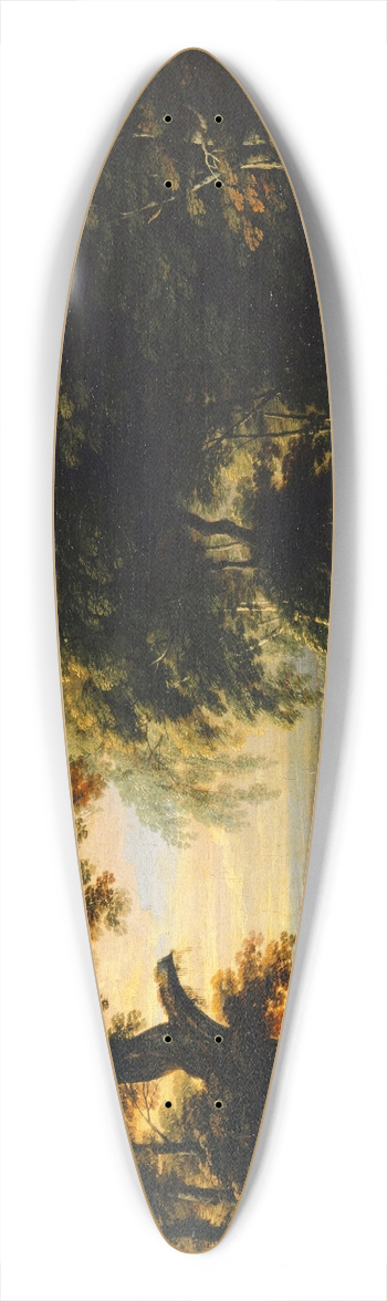 Jacques d'Arthois - Landscape with Staffage Figures 39.3 inch art pintail longboard deck