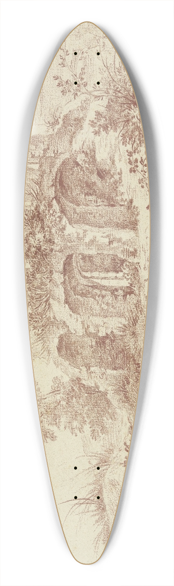 Jacques Dumont - View of a ruin 39.3 inch art pintail longboard deck