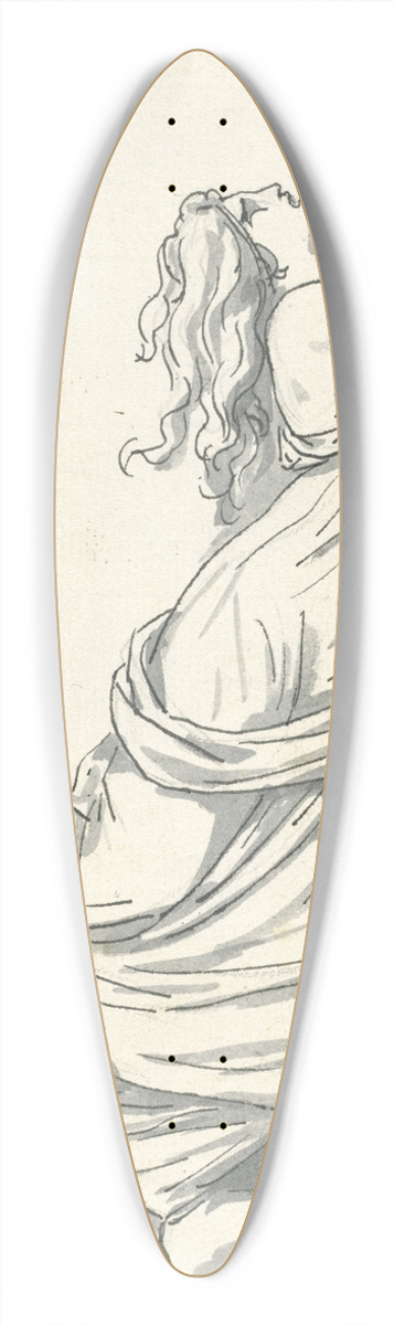 Jacques Louis David - A Distraught Woman with Her Head Thrown Back 39.3 inch art pintail longboard deck