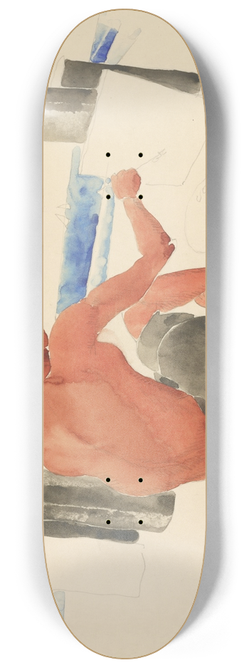 Charles Demuth - The Artist on the BeachSketching 8.25 inch art skate deck