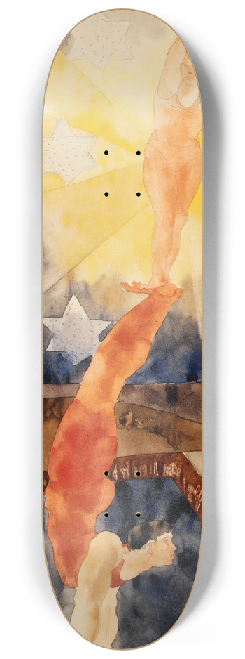 Charles Demuth - Two Acrobats in Red Tights 8.25 inch art skate deck