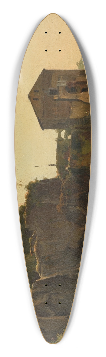 Jacques-Raymond Brascassat - Bord de mer 39.3 inch art pintail longboard deck