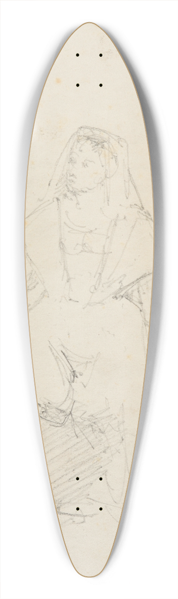 Jacques-Raymond Brascassat - Deux tudes de femmes 39.3 inch art pintail longboard deck