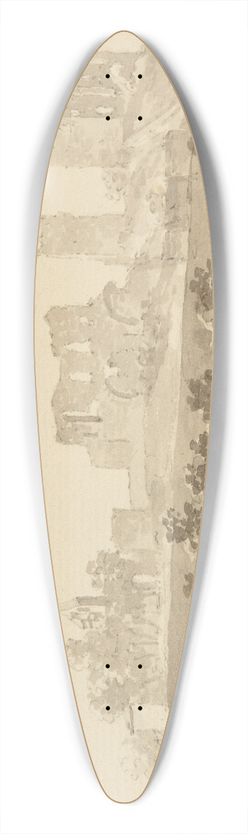 Jacques-Raymond Brascassat - Ruines dun chteau 39.3 inch art pintail longboard deck