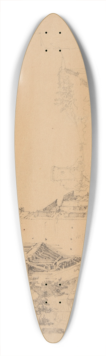 Jacques-Raymond Brascassat - Villemur 39.3 inch art pintail longboard deck