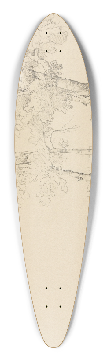 Jacques-Raymond Brascassat - Vue dun fort en bord de mer 39.3 inch art pintail longboard deck