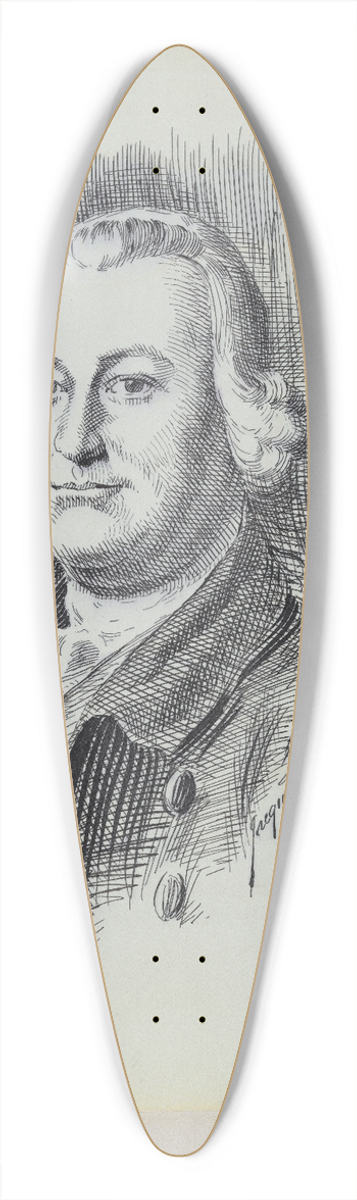 Jacques Reich - James Otis 39.3 inch art pintail longboard deck