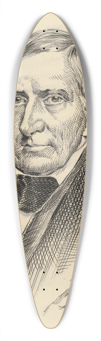 Jacques Reich - William Henry Harrison 39.3 inch art pintail longboard deck