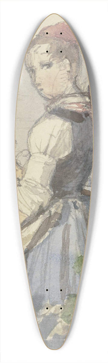 Jakob Becker - Farm girl in the garden 39.3 inch art pintail longboard deck