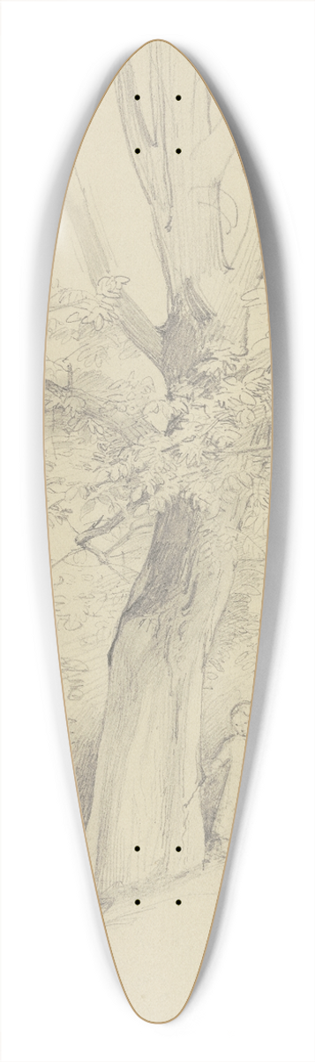 Jakob Becker - Grove with two children 39.3 inch art pintail longboard deck
