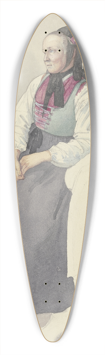 Jakob Becker - Hessian farmwoman 39.3 inch art pintail longboard deck