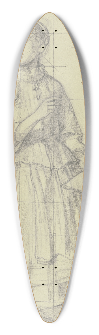 Jakob Becker - Mdchen mit einem Papierbogen 39.3 inch art pintail longboard deck