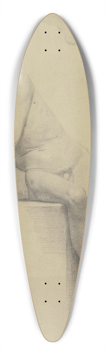 Jakob Becker - Sitzender mnnlicher Akt, den Kopf auf den rechten Arm gelegt 39.3 inch art pintail longboard deck