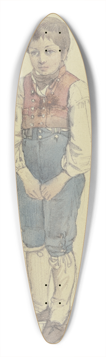 Jakob Becker - Stehender Bauernjunge aus Berod im Westerwald 39.3 inch art pintail longboard deck