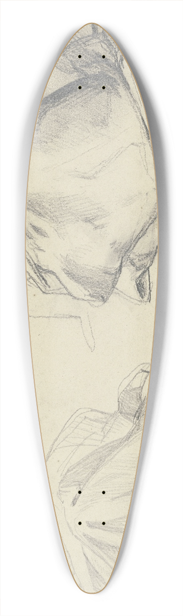 Jakob Becker - Studienblatt; Auf der Erde sitzende Frau 39.3 inch art pintail longboard deck