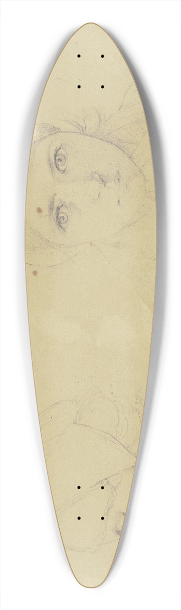 Jakob Becker - Studienblatt; Bildnis eines Mdchens, im Profil nach links und en face 39.3 inch art pintail longboard deck
