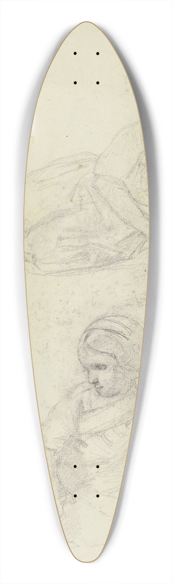 Jakob Becker - Studienblatt; Lagerndes Bauernmdchen 39.3 inch art pintail longboard deck
