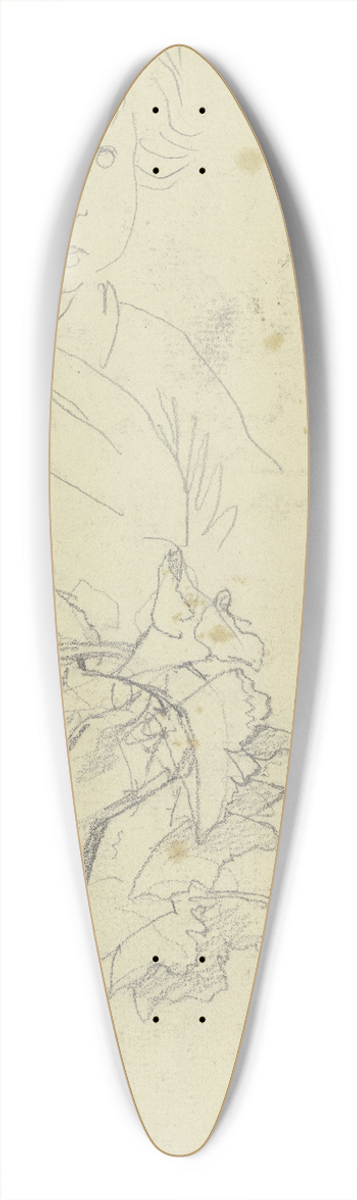 Jakob Becker - Studie zu einem kleinem Jungen, darunter eine Hand, die in eine Weinrebe greift 39.3 inch art pintail longboard deck